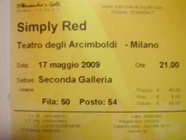 Fotografía: Proponga a vender Billetes de concierto CONCERTO SIMPLY RED, MILANO, 17/05/2009 - MILANO