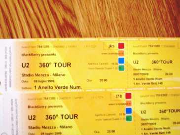 Fotografía: Proponga a vender Billete de concierto U2 360 - MILAN 8 JULY 09