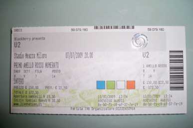 Fotografía: Proponga a vender Billete de concierto CONCERTO U2 360° TOUR - STADIO SAN SIRO, MILANO
