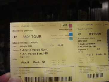 Fotografía: Proponga a vender Billete de concierto U2  360 TOUR - STADIO  MEAZZA  MILANO