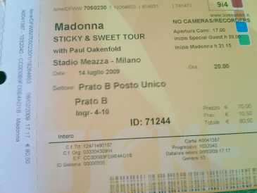 Fotografía: Proponga a vender Billetes de concierto MADONNA MILANO 14-07 - MILANO