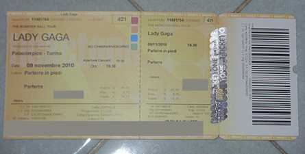 Fotografía: Proponga a vender Billete de concierto LADY GAGA - TORINO
