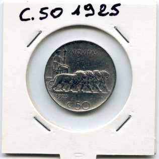 Fotografía: Proponga a vender Moneda moderna CENTESIMI 50 ANNO 1925