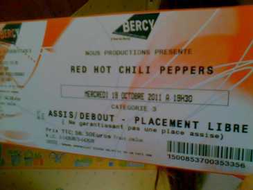 Fotografía: Proponga a vender Billetes de concierto CONCERT DES RED HOT CHILI PEPPERS - PARIS BERCY