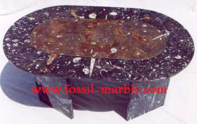 Fotografía: Proponga a vender Decoración TABLE EN NATURAL MARBRE FOSSILISE MARRAKECH - TABLE EN MARBRE FOSSILISE
