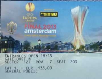 Fotografía: Proponga a vender Billete para acontecimiento deportivo FINAL EUROPE LEAGUE - AMSTERDAM