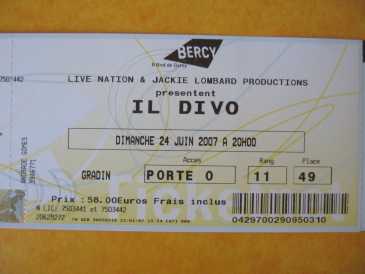 Fotografía: Proponga a vender Billetes de concierto IL DIVO 24 JUNE 2007 WORLD TOUR CONCERT - PARIS BERCY