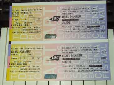 Fotografía: Proponga a vender Billete de concierto MICHEL POLNAREFF LE 9 JUIN - PARIS BERCY
