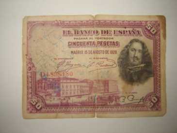Fotografía: Proponga a vender Billete y bono BILLETE DE ESPANA DENOMINACION 50 PESETAS - MEXICO
