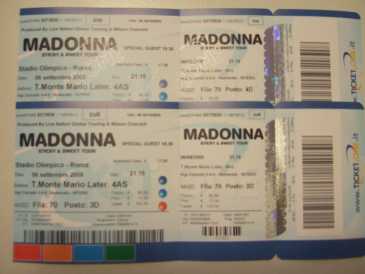 Fotografía: Proponga a vender Billetes de concierto VENDO 2 BIGLIETTI CONCERTO DI MADONNA - ROMA